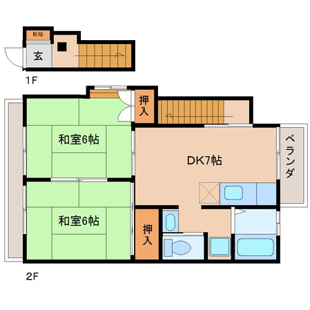 桜橋駅 徒歩13分 2階の物件間取画像